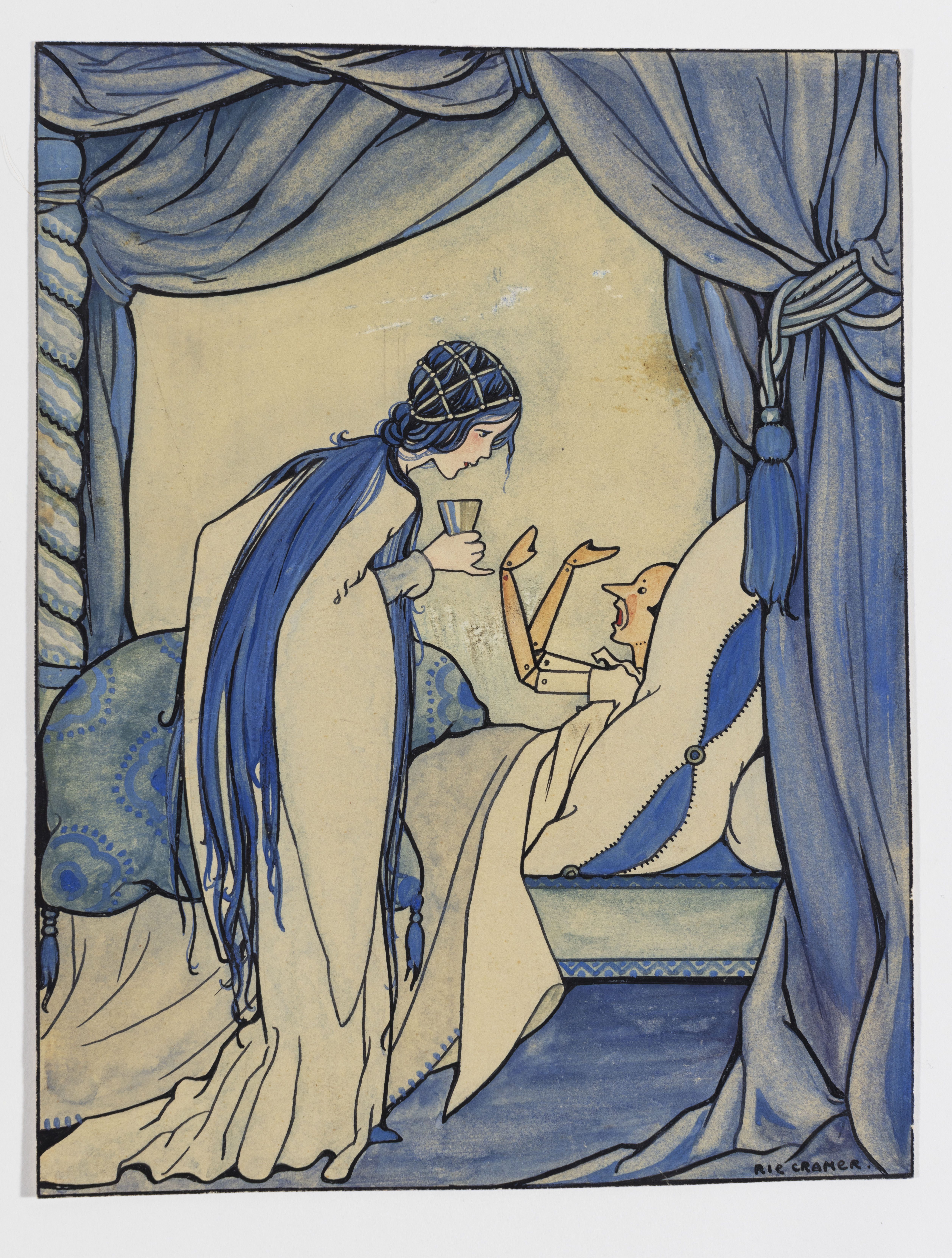 Originele Pinokkio-tekening Rie Cramer, 1927. Coll. Huis van het boek